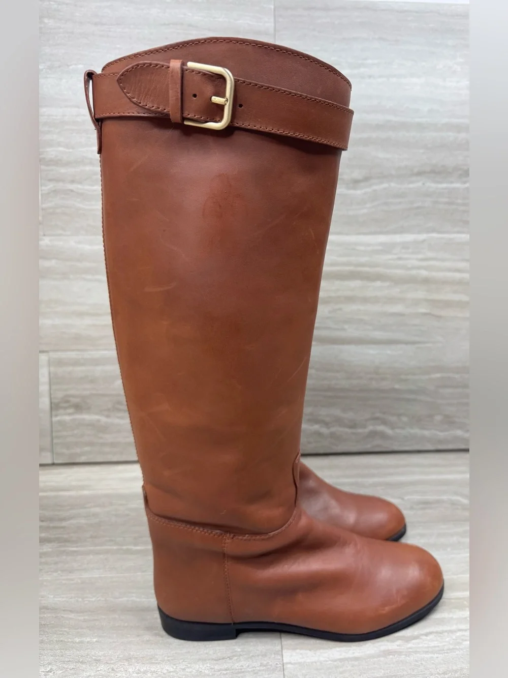G.H. Bass & Co. Laur Tall Leather Size Zip Buckle Boots Size 6.5